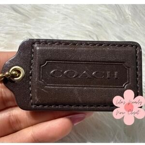 2.5” COACH Brown Fob Bag Charm Hang tag Hangtag